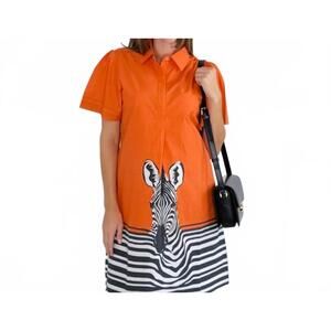 NEW ISLAPAYAL women's athena mini dress in zebra orange